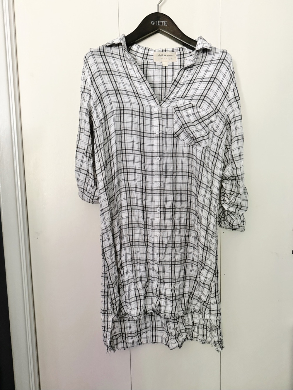 Anthropologie Plaid Button-Front Shirt Dress